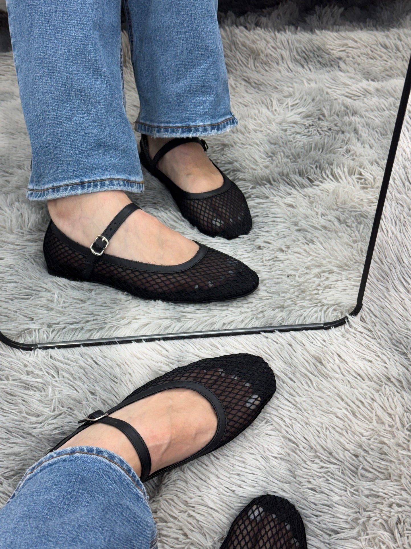 BALLE balerina de piso malla negro