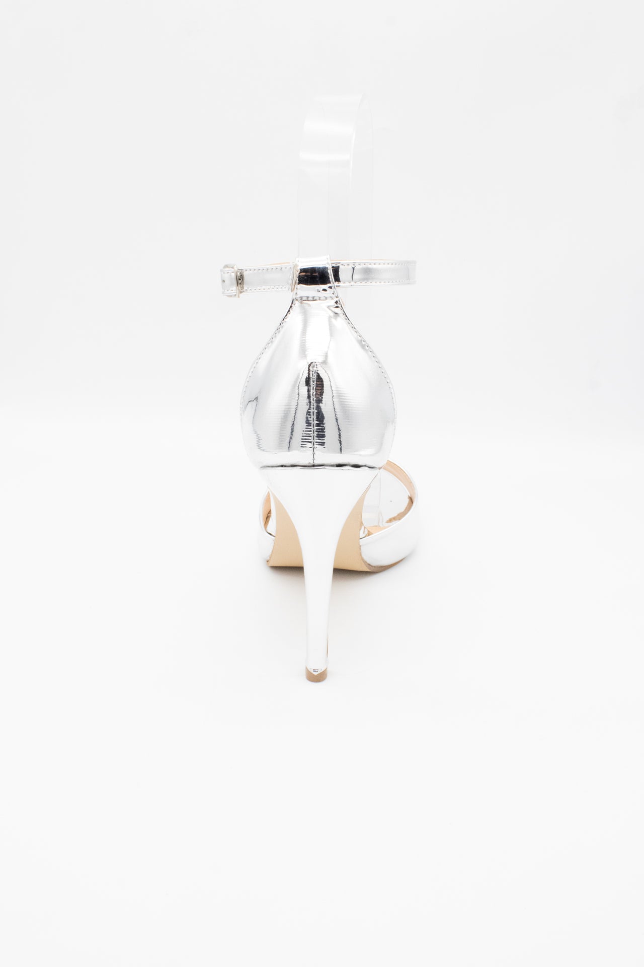 SAMANTA Zapatilla de tacón Plata con talonera