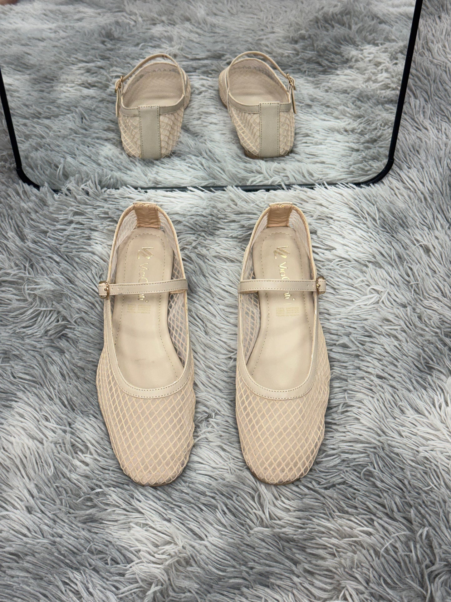 BALLE balerina de piso malla beige