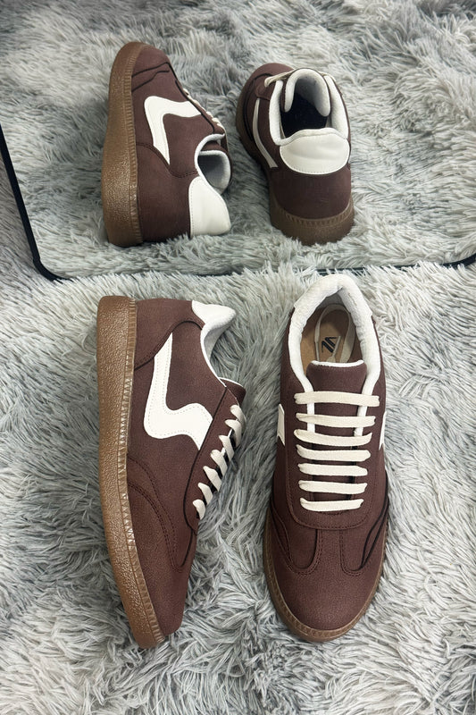 MIKA Tenis con suela de goma cafe-beige