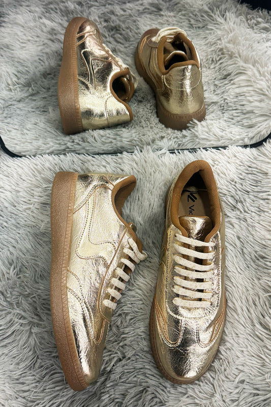 MIKA Tenis con suela de goma oro