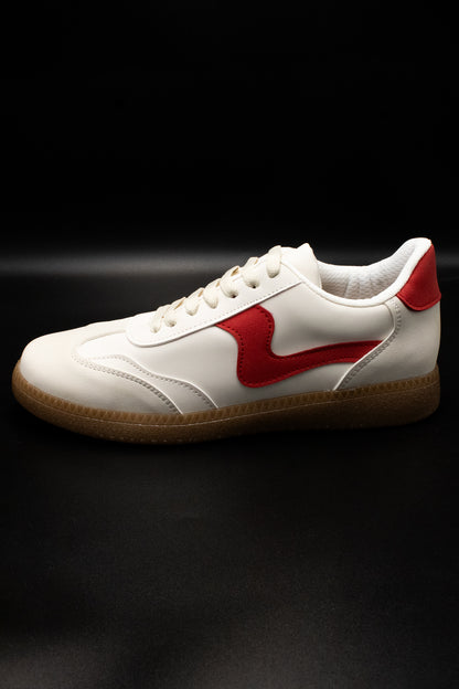 MIKA Tenis con suela de goma rojo-beige