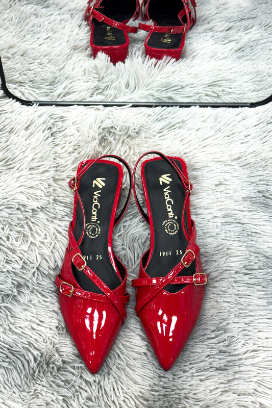 IRIS Zapatilla de piso rojo flama