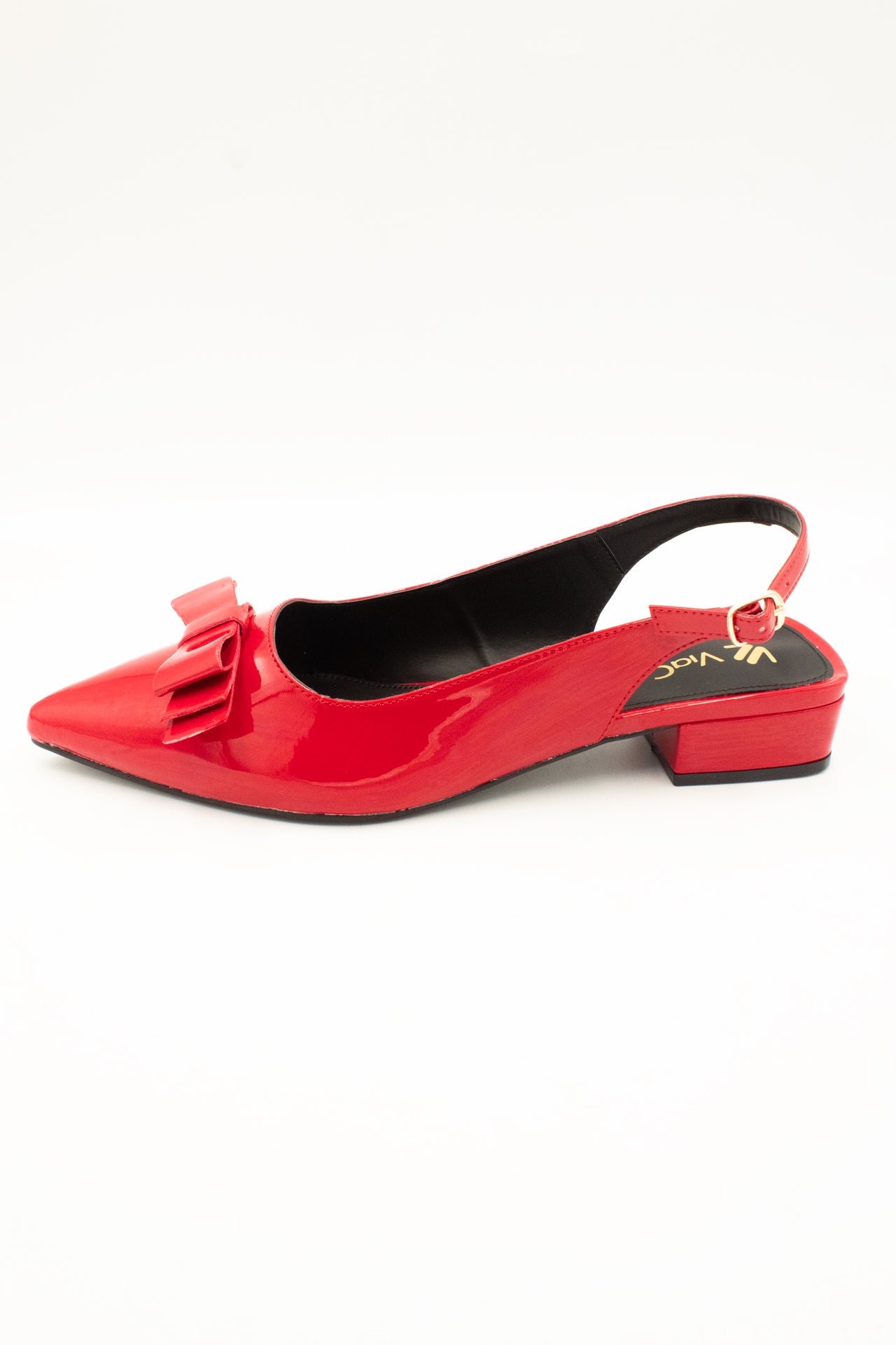 VIANEY Zapatilla de piso rojo con moño