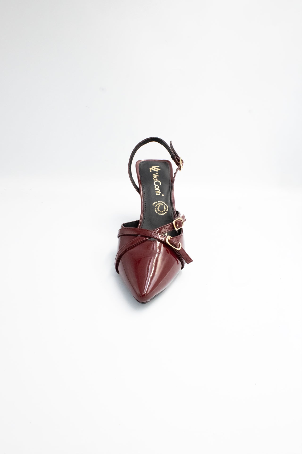 Sandalia Zapatos Tacon Color Vino LILIA Zapatilla De Tacón Charol