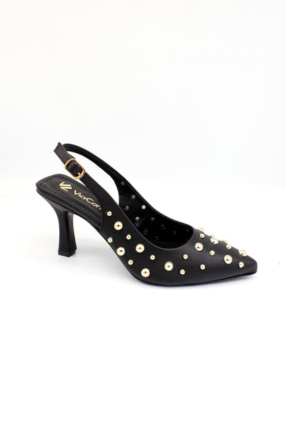 SYMPHONY zapatilla con remaches negro
