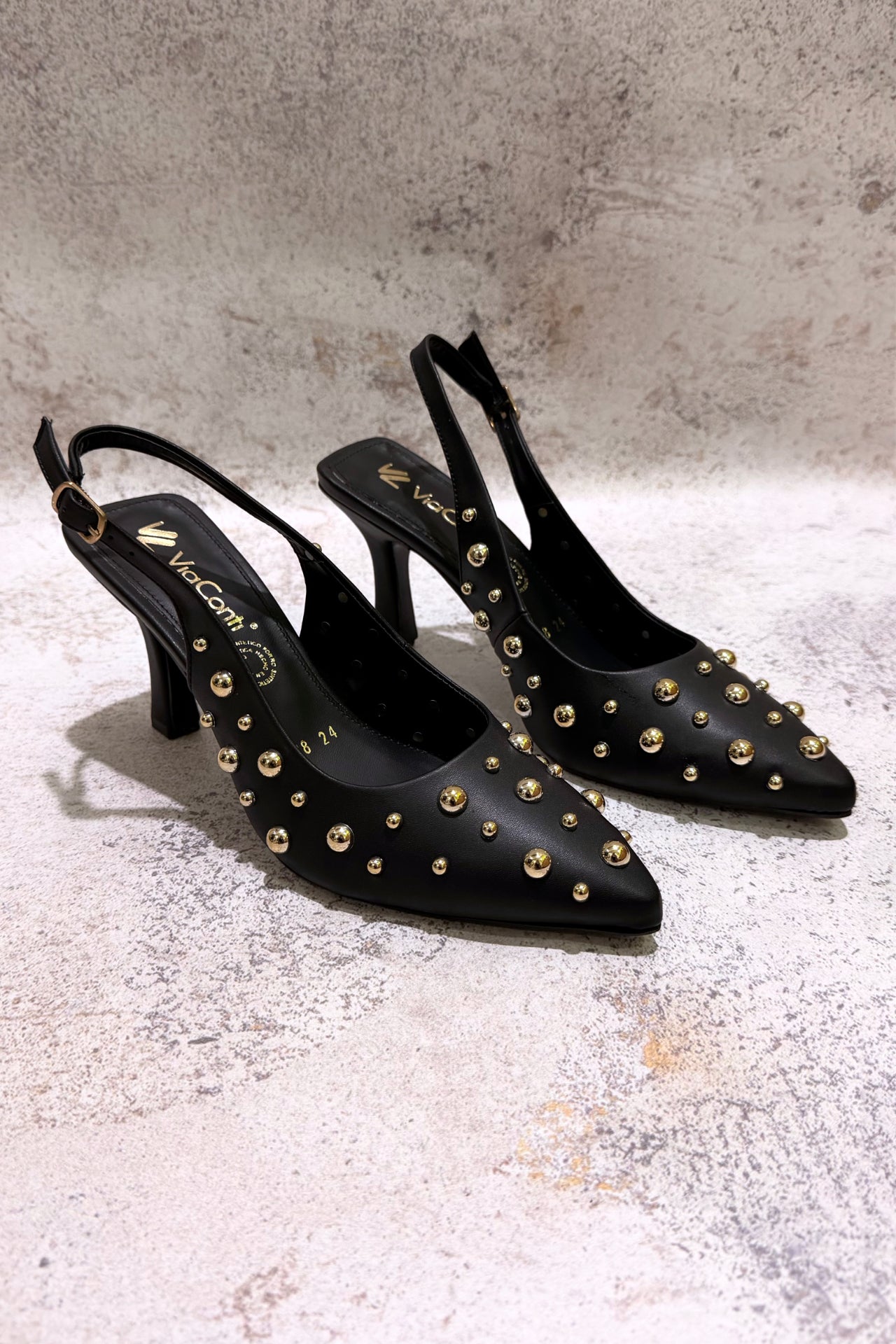 SYMPHONY zapatilla con remaches negro