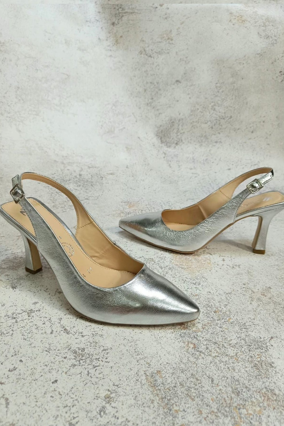 JOSELYN zapatilla puntal metálica plata