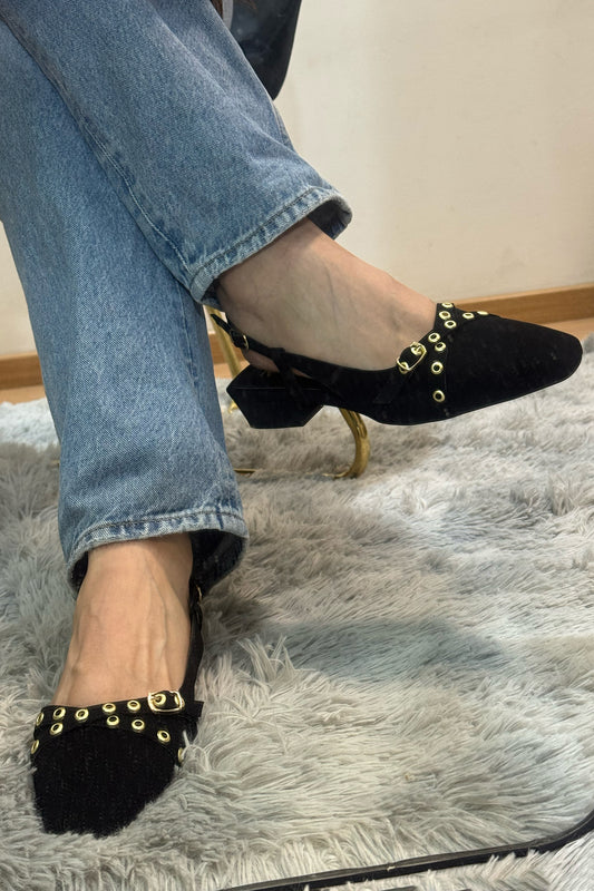JENNY Zapatilla de tacón negro