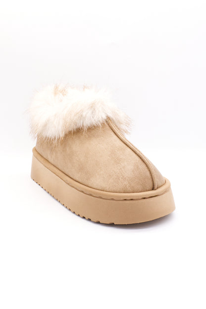 ELSA botín pantufla con peluche beige