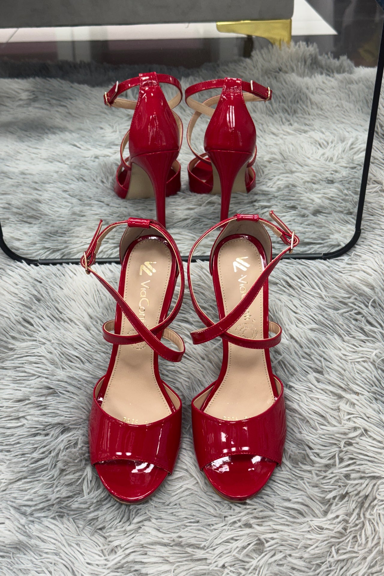 SILVANA Zapatilla de tacón Rojo con talonera