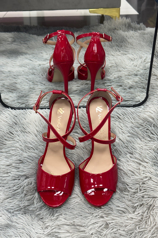 SILVANA Zapatilla de tacón Rojo con talonera