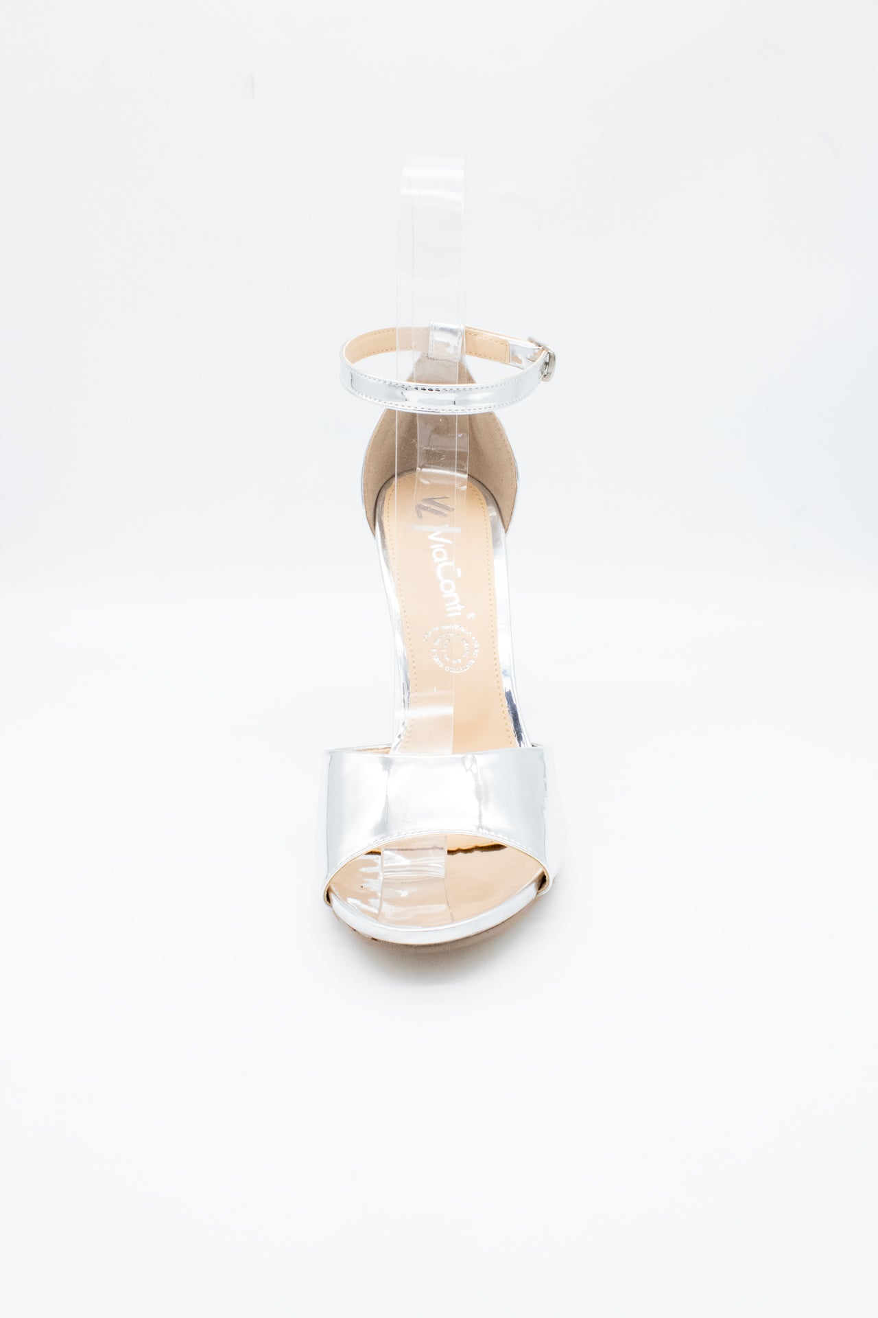 SAMANTA Zapatilla de tacón Plata con talonera