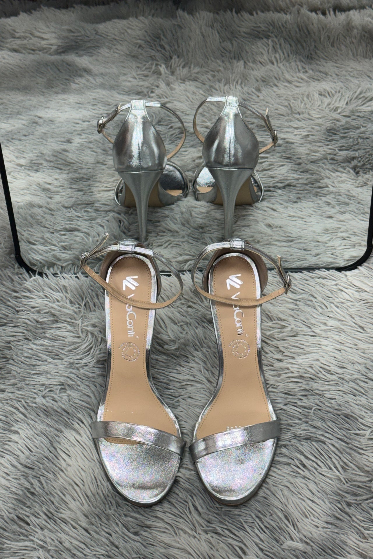 SUSIE Zapatilla de tacón Plata con talonera