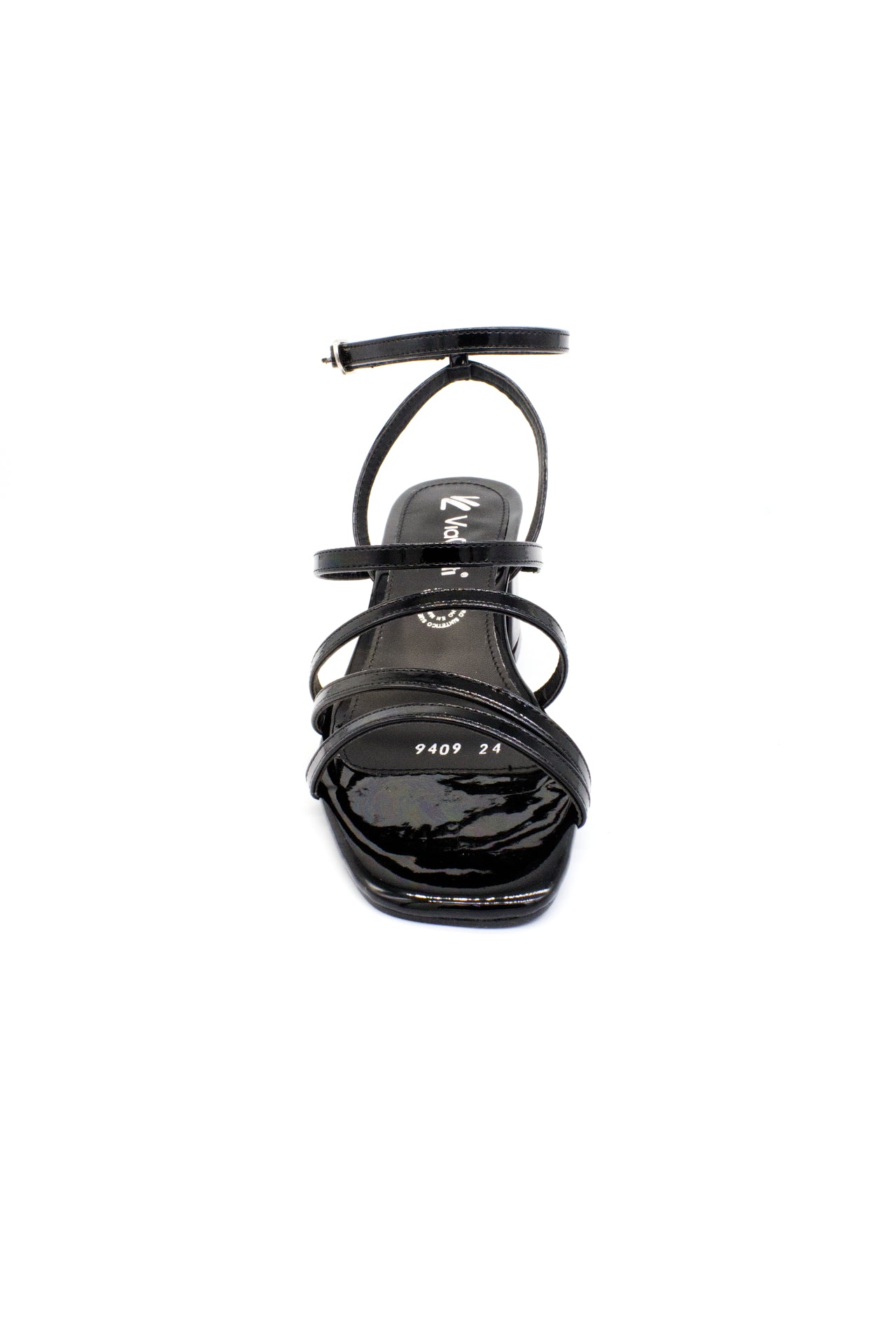 YESENIA sandalia de tiras tacón bajito negro