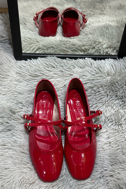MELINA Zapatilla de piso rojo flama