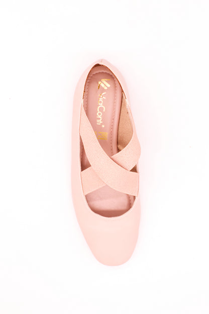 LIA balerina con elástico cruzado rosa