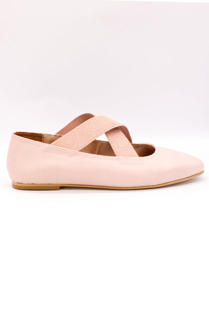 LIA balerina con elástico cruzado rosa