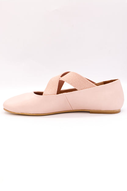 LIA balerina con elástico cruzado rosa