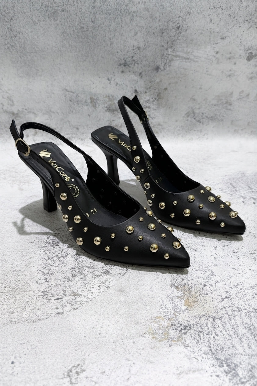 SYMPHONY zapatilla con remaches negro