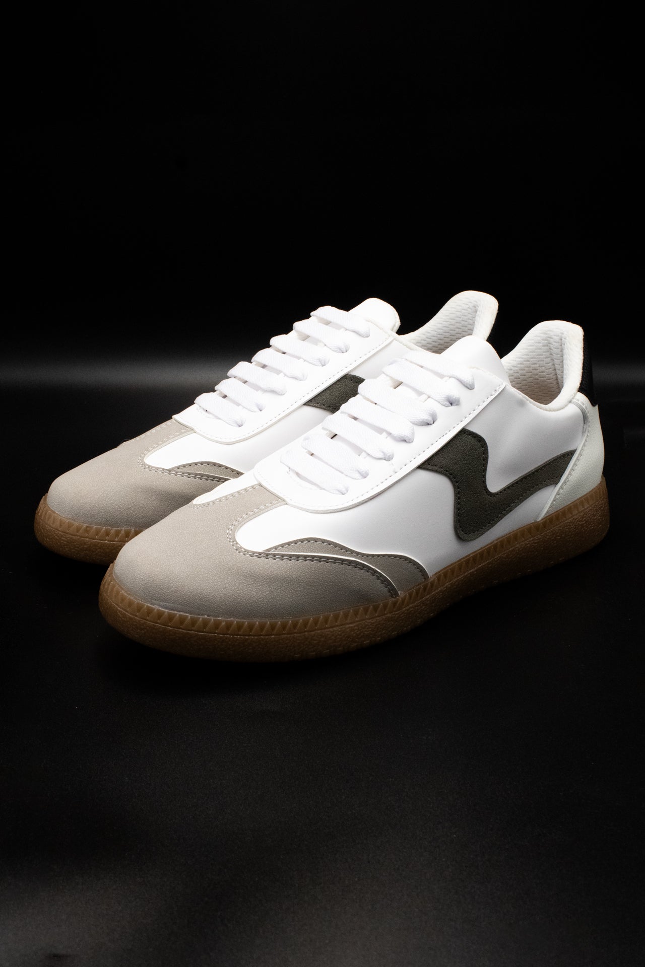 MIKA Tenis con suela de goma gris-blanco