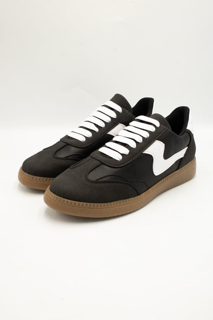 MIKA Tenis con suela de goma negro-blanco